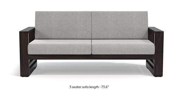 Saamenia furnitures™ Wooden Solid Sheesham Wood 3 Seater Sofa Set with Cushions (3 Seater Sofa, Walnut Finish)