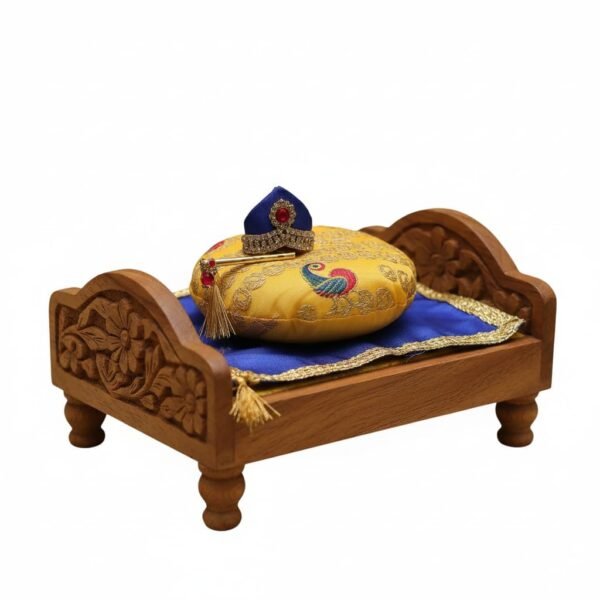 Mamta Furniture Small Sofa Cum Bed | Honey Finish Wooden Frame with Fabric Mattress | Double Size Bed with Headboard | Space Saving Convertible Bed | Master Bedroom