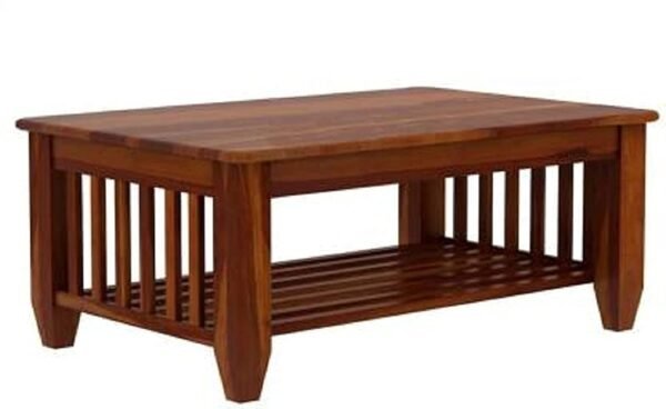 Mamta Furniture Sheesham Wood Coffee Table for Living Room | Honey Finish | Solid Hardwood Center Table | 110 cm x 60 cm x 45 cm | Rustic Elegant Design