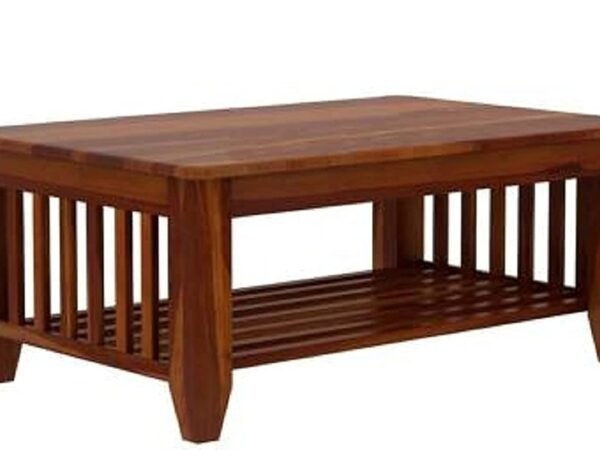 Mamta Furniture Sheesham Wood Coffee Table for Living Room | Honey Finish | Solid Hardwood Center Table | 110 cm x 60 cm x 45 cm | Rustic Elegant Design