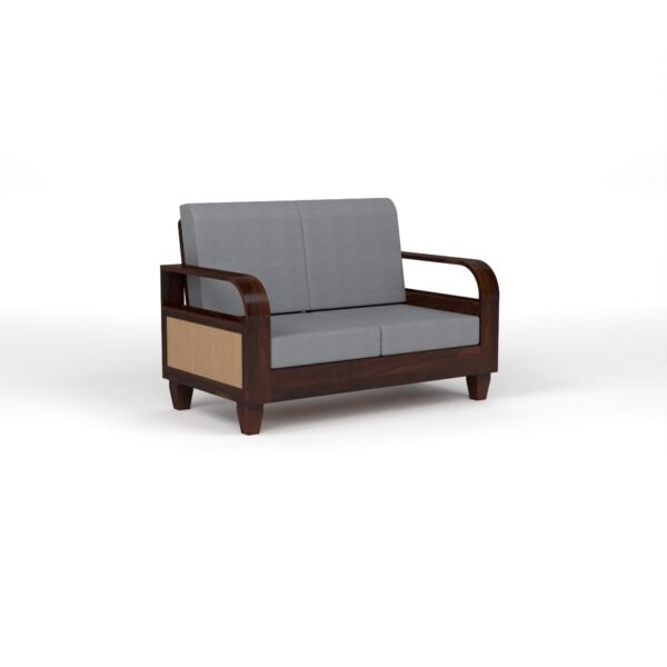 sofa set 1 (Walnut Finish, 7 Seater Sofa 3+2+2, Curve Cane Sofa)
