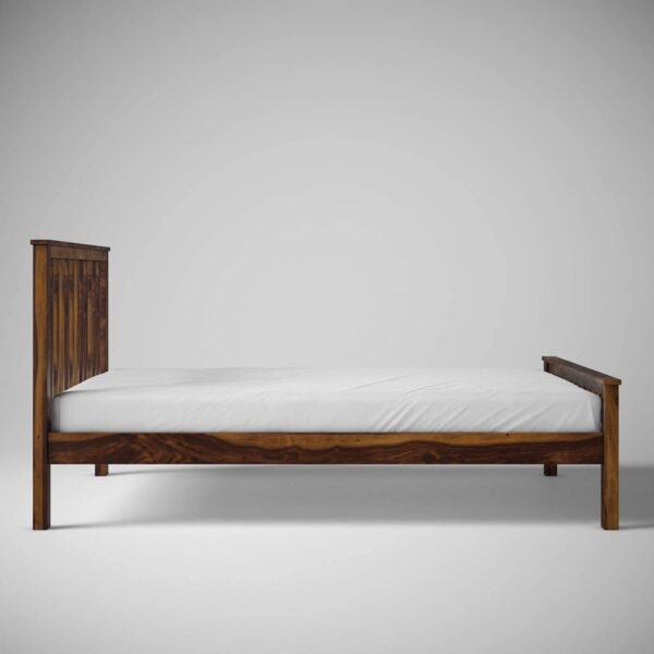 Saamenia furnitures™ Solid Sheesham Wood Walnut Finish King Size Bed Without Storage for Home Living Room Guest (Walnut Finish)