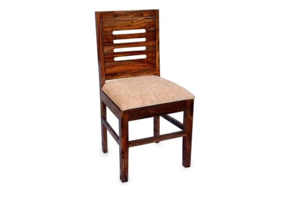 SAAMENIA FURNITURES Solid Sheesham Wood Dining Chair Set of 2 Living Room with Cushions | 2 Chair Dining Set Wooden Chair | Dining Room | Dining Chairs Set of 2 | Study Chairs Set | Natural Finish