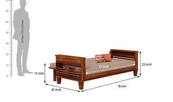 Mamta Furniture Wooden Solid Sheesham Wood Sofa Set with Cushions | 3 Seater Sheesham Wood Sofa Cum Bed for Living Room| Living Room Furniture (Sofa Cum Bed, Honey Finish)