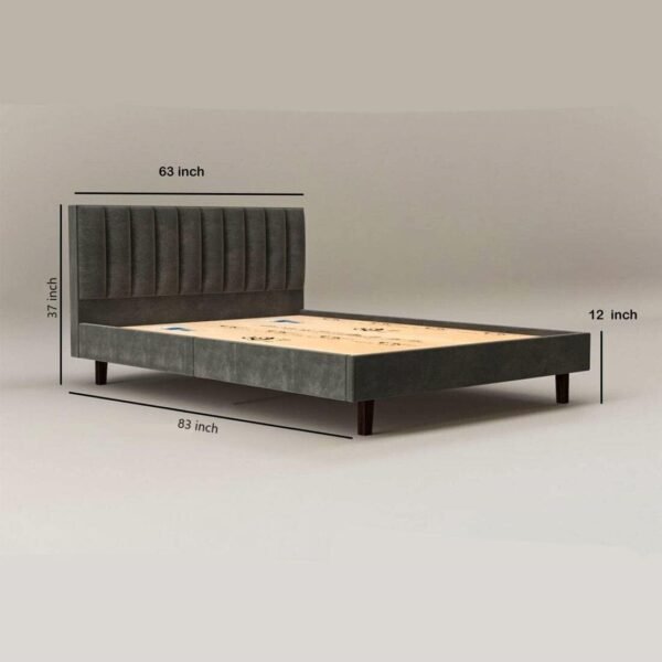 Mamta Furniture Fabric Upholstered Queen Size Bed | Bed with Headboard | Black Finish | Bedroom Bed | Master Bedroom | Guest Room | DIY Assembly | King Size