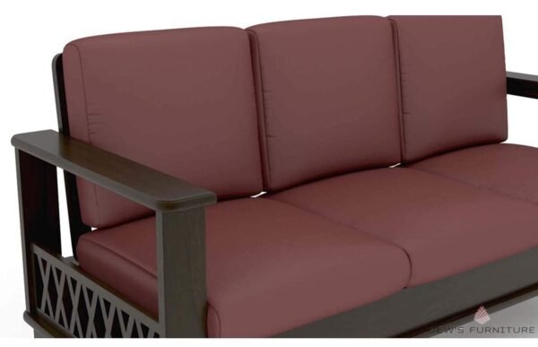 Saamenia Furnitures Solid Sheesham Wood 6 Seater Sofa Set for Living Room Furniture with Cushions – Walnut Brown Finish (3+2+1 Seater)