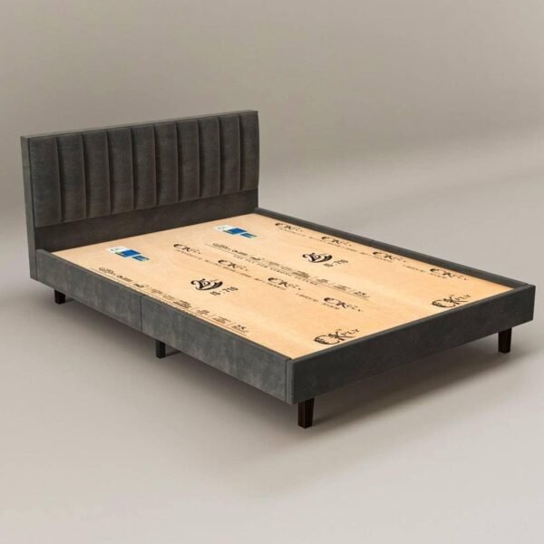 Mamta Furniture Fabric Upholstered Queen Size Bed | Bed with Headboard | Black Finish | Bedroom Bed | Master Bedroom | Guest Room | DIY Assembly | King Size