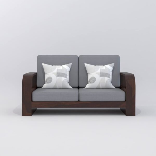 Saamenia Furniture Wooden 4 Seater Sofa Set for Living Room , Four Seater Sofa for Office & Lounge , 2+1+1 Seater Sofa Sets for Home , Sheesham Wood, Walnut Finish
