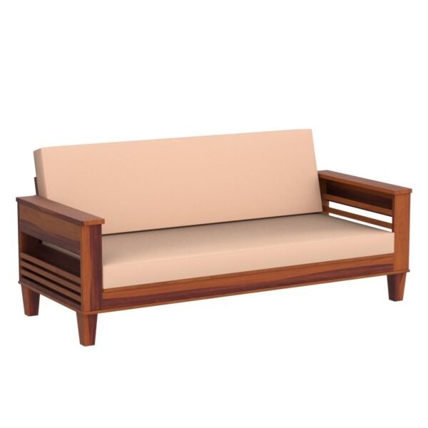 Mamta Furniture Solid Wood 3 Seater Bed Cum Sofa Set for Living Room | Sheesham Wood Sofa Cum Bed for Living Room Furniture | with Mattress | Color :- Honey Finish, Brown With 40 Dencity Custion