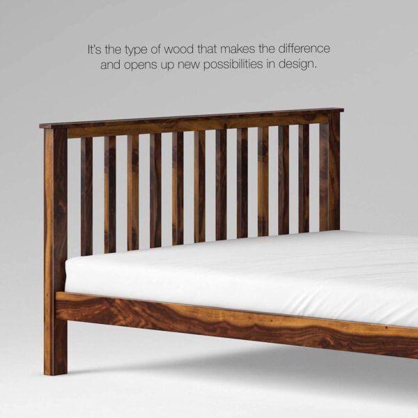 Saamenia furnitures™ Solid Sheesham Wood Walnut Finish King Size Bed Without Storage for Home Living Room Guest (Walnut Finish)