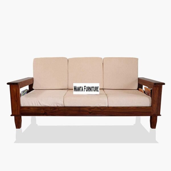 Mamta Furniture Wooden Solid Sheesham Wood 6 Seater Sofa Set with Cushions (6 Seater Sofa | 3+2+1, Natural Brown Finish)