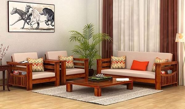 Solid Sheesham Wood Sofa Set