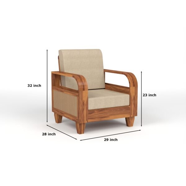 sofa set 1 (Honey Finish, 6 Seater Sofa 3+2+1, Curve Cane Sofa)