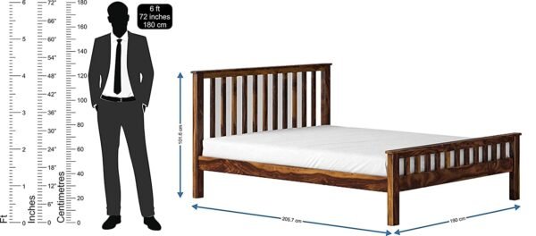 Saamenia furnitures™ Solid Sheesham Wood Walnut Finish King Size Bed Without Storage for Home Living Room Guest (Walnut Finish)