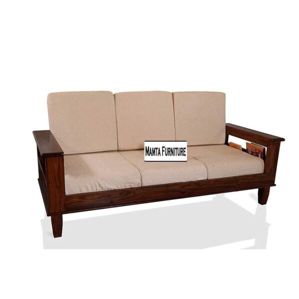 Mamta Furniture Wooden Solid Sheesham Wood 6 Seater Sofa Set with Cushions (6 Seater Sofa | 3+2+1, Natural Brown Finish)