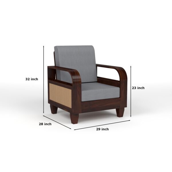 sofa set 1 (Walnut Finish, 6 Seater Sofa 3+2+1 with Coffee Table, Curve Cane Sofa)