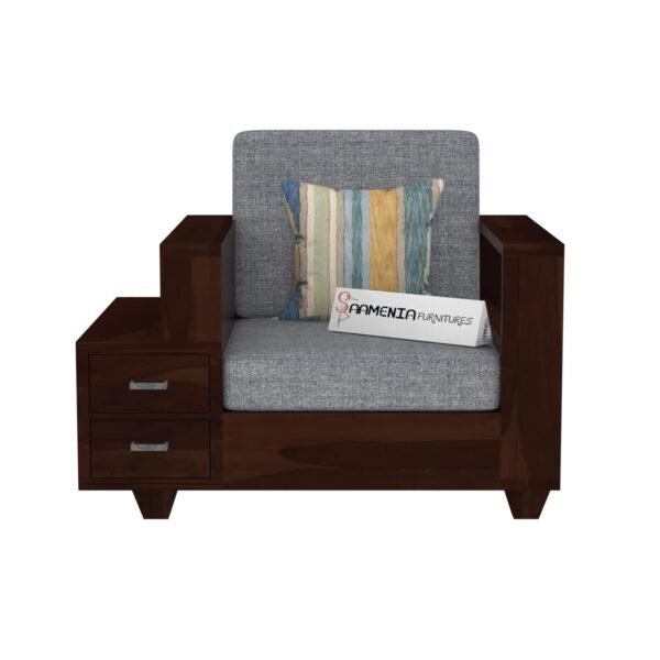 Saamenia Furnitures Solid Sheesham Wood 6 Seater Sofa Set for Living Room Furniture – Walnut Finish (3+2+1 Seater)
