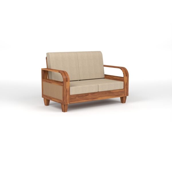 sofa set 1 (Honey Finish, 4 Seater Sofa 2+2, Curve Cane Sofa)