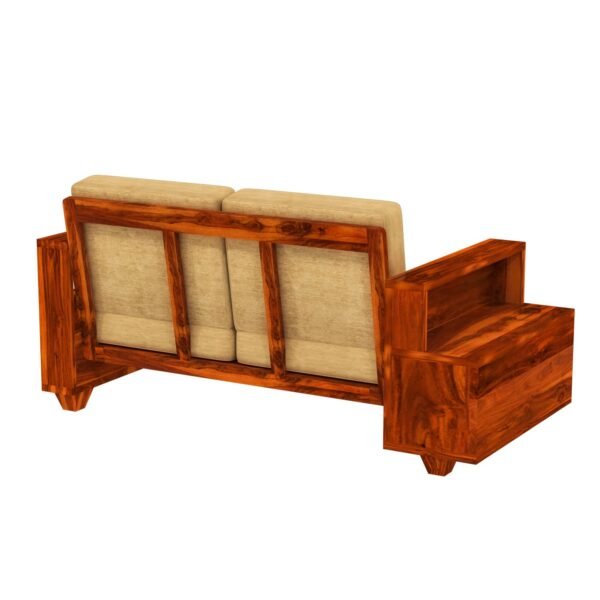 Saamenia Furnitures Wooden Sheesham Teak Wood Sofa Set 6 Seater Without Pillow For Living Room & Office Furniture -Honey Finish (3+2+1)