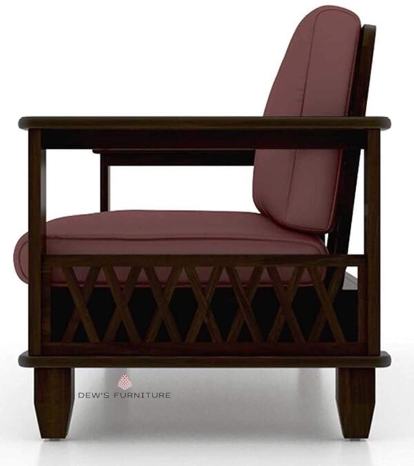 Saamenia Furnitures Solid Sheesham Wood 6 Seater Sofa Set for Living Room Furniture with Cushions – Walnut Brown Finish (3+2+1 Seater)