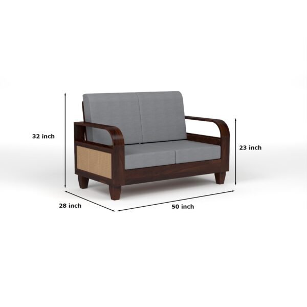 sofa set 1 (Walnut Finish, 6 Seater Sofa 3+2+1 with Coffee Table, Curve Cane Sofa)