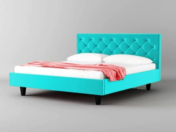 Mamta Furniture Comfy Fabric Queen Size Bed | Fabric Upholstery | Bedroom Bed | Master Bedroom | Guest Room | DIY Assembly | With Headboard | King Size