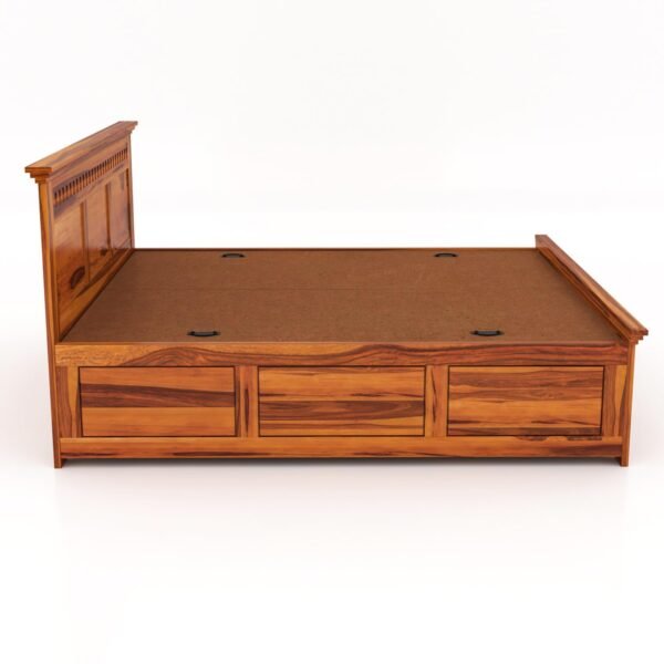 Mamta Furniture Sheesham Wood King Size Bed with Box Storage | Honey Finish | Wooden Palang for Bedroom & Living Room | Master Bedroom | Guest Room | DIY Assembly
