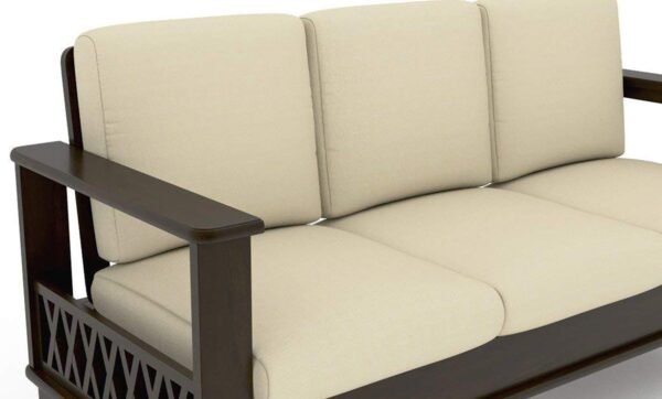 Saamenia Furnitures Solid Sheesham Wood 6 Seater Sofa Set for Living Room Furniture – Oak Finish (3+2+1 Seater)