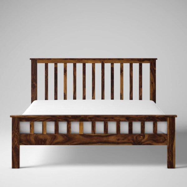Saamenia furnitures™ Solid Sheesham Wood Walnut Finish King Size Bed Without Storage for Home Living Room Guest (Walnut Finish)