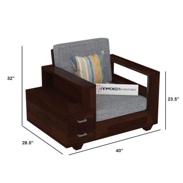 Saamenia Furnitures Solid Sheesham Wood 6 Seater Sofa Set for Living Room Furniture – Walnut Finish (3+2+1 Seater)