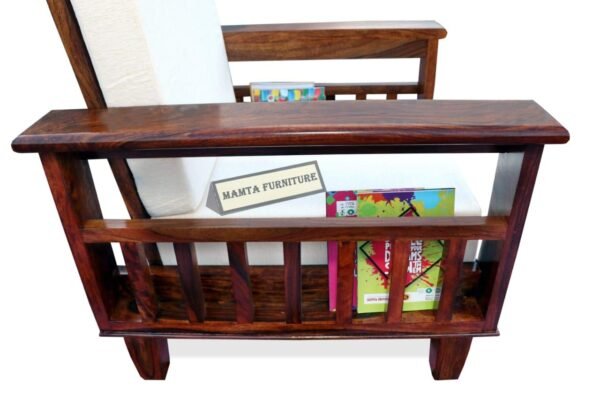Mamta Furniture Wooden Solid Sheesham Wood 5 Seater Sofa Set with 40 Density Cushions ( 3+1+1, Natural Finish)