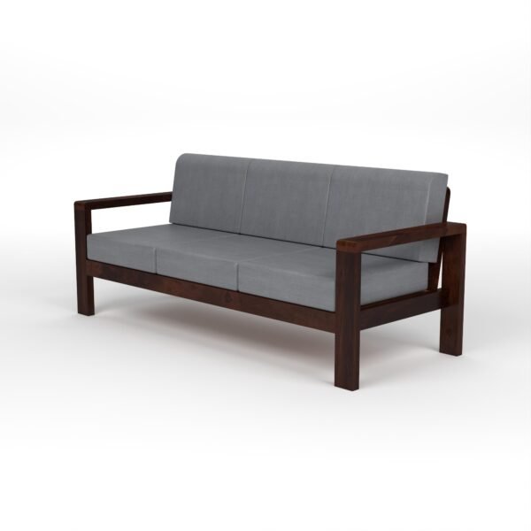 Mamta Furniture Sheesham Wood 5 Seater Sofa Set | 3+2 Configuration | Walnut Finish | Living Room | Drawing Room | Without Pillow | Solid Wood Frame
