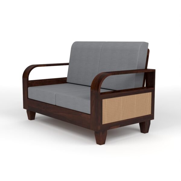 sofa set 1 (Walnut Finish, 7 Seater Sofa 3+2+2 with Coffee Table, Curve Cane Sofa)