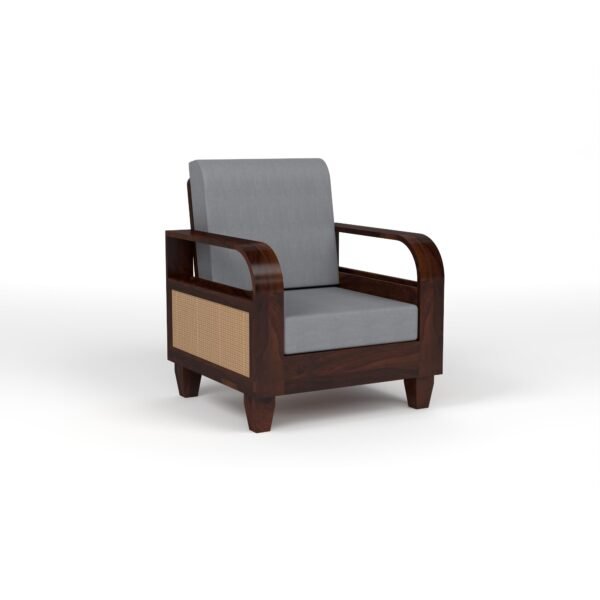 Mamta Furniture Solid Sheesham Wood 4 Seater Sofa Set with Coffee Table | Walnut Finish | 40 Density Cushions | Living Room | Drawing Room | Without Pillow
