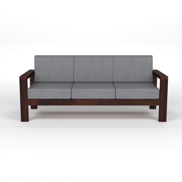 Mamta Furniture Sheesham Wood 5 Seater Sofa Set | 3+2 Configuration | Walnut Finish | Living Room | Drawing Room | Without Pillow | Solid Wood Frame
