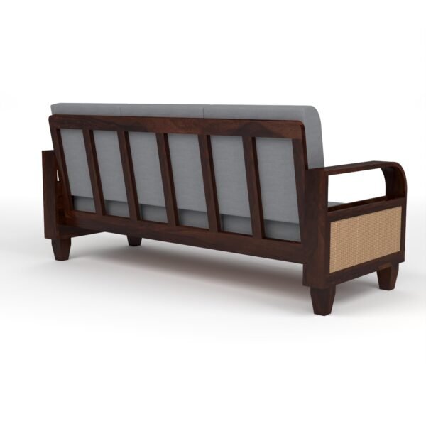 sofa set 1 (Walnut Finish, 7 Seater Sofa 3+2+2, Curve Cane Sofa)