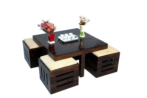 Coffee Table with 4 Stools