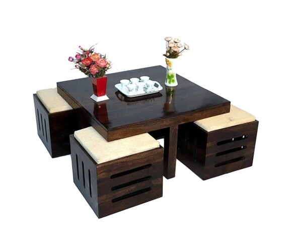 Coffee Table with 4 Stools