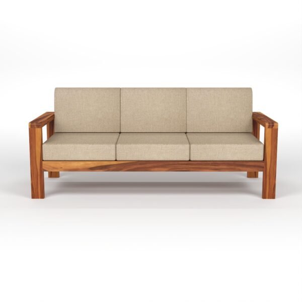 sofa set 1 (Honey Finish, 3 Seater Sofa, Edge Sofa)