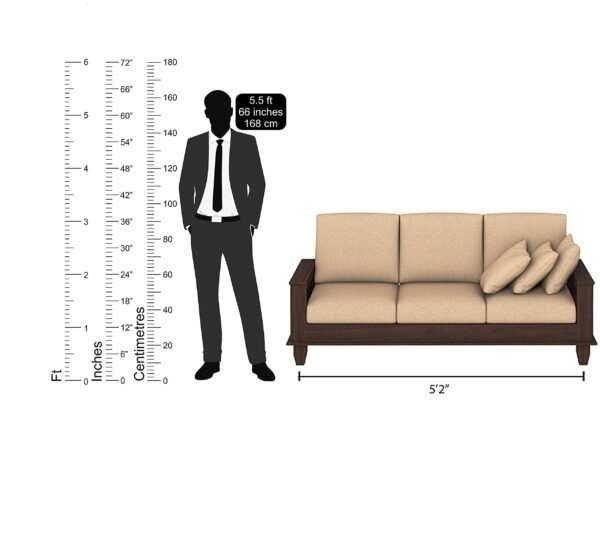 SAAMENIA FURNITURES Wooden 6 Seater Sofa Set for Living Room | 3+2+1 Seater Sofa for Office & Lounge | Six Seater Sofa Sets for Home | Sheesham Wood Walnut Finish