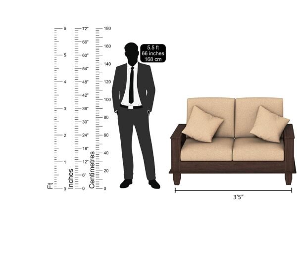 SAAMENIA FURNITURES Wooden 6 Seater Sofa Set for Living Room | 3+2+1 Seater Sofa for Office & Lounge | Six Seater Sofa Sets for Home | Sheesham Wood Walnut Finish