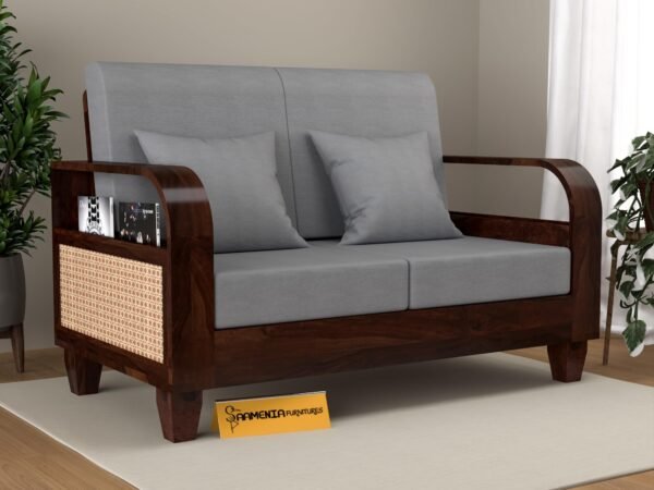 Mamta Furniture Sheesham Wood 2 Seater Sofa | Rosewood Finish | 2 Seater Configuration | Living Room | Drawing Room | Without Pillow | Solid Wood Frame