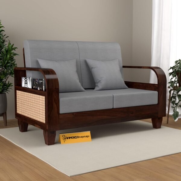 Mamta Furniture Sheesham Wood 2 Seater Sofa | Rosewood Finish | 2 Seater Configuration | Living Room | Drawing Room | Without Pillow | Solid Wood Frame