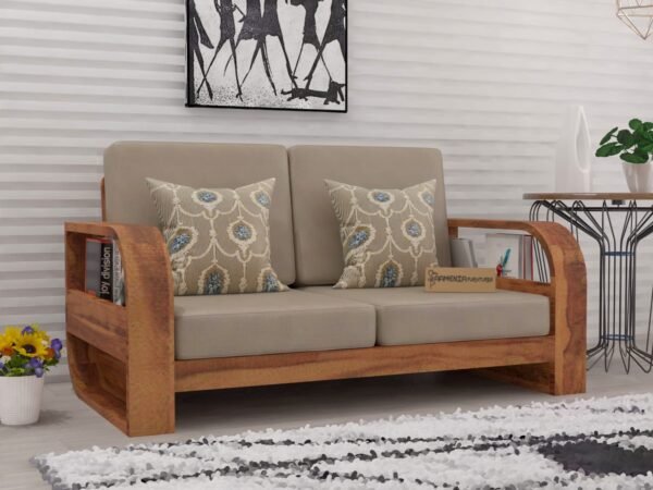 SAAMENIA FURNITURES Teak Wood 2 Seater Sofa Set for Living Room | Sofa Set for Living Room Furniture