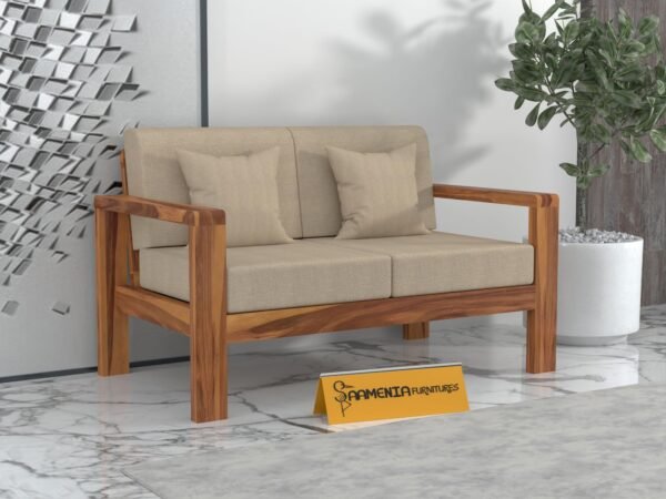 sofa set 1 (Honey Finish, 2 Seater Sofa, Edge Sofa)