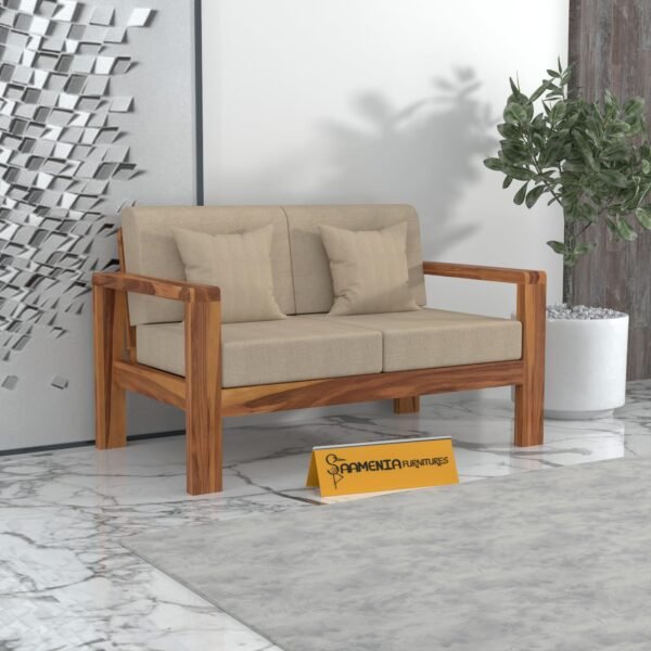 sofa set 1 (Honey Finish, 2 Seater Sofa, Edge Sofa)