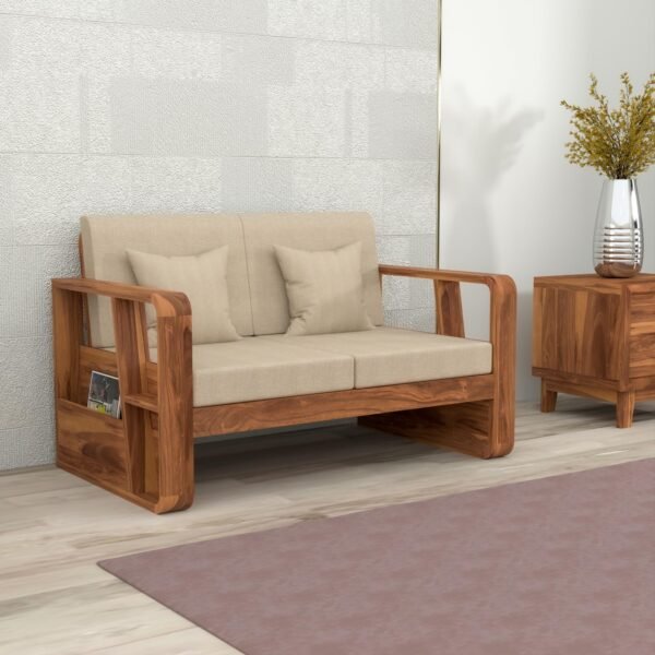 sofa set 1 (Honey Finish, 2 Seater Sofa, Utility Sofa)