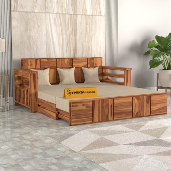 Mamta Furniture wooden Sofa cum bed