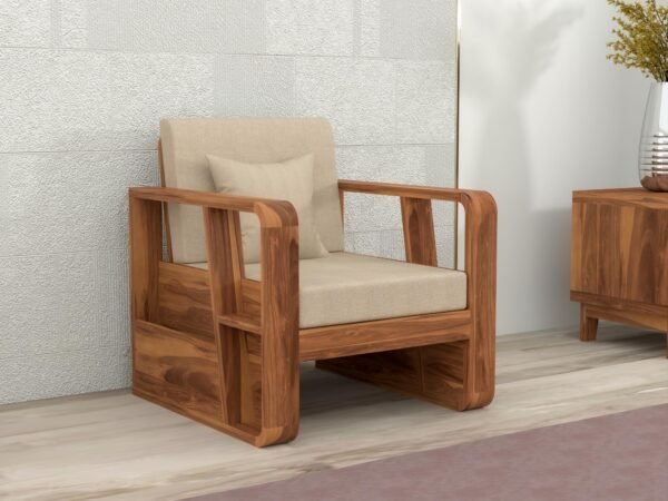 sofa set 1 (Honey Finish, 1 Seater Sofa, Utility Sofa)