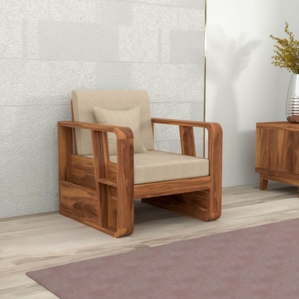 sofa set 1 (Honey Finish, 1 Seater Sofa, Utility Sofa)